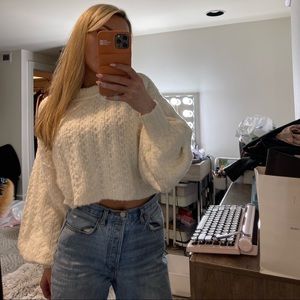 Urban Outfitters Out From Under | Cropped Ivory Sweater - BRAND NEW